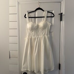 Altar'd State Cream Mini Dress with Corset Bodice